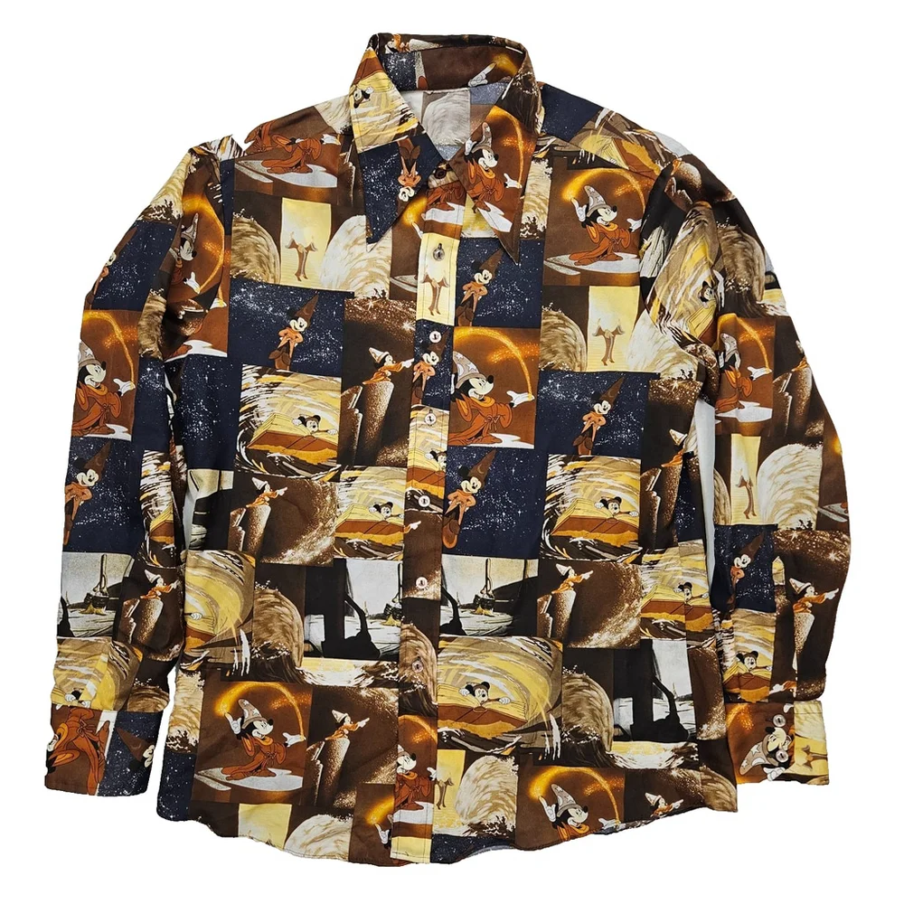 Vintage Kennington Disney Fantasia Mickey Sorcerer Shirt Retro **NO SIZE TAG** - Picture 2 of 16